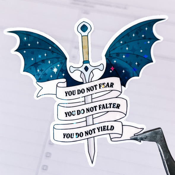 You Do Not Yield Acotar Fantasy Holographic Sticker-Stickers-Painted Lavender