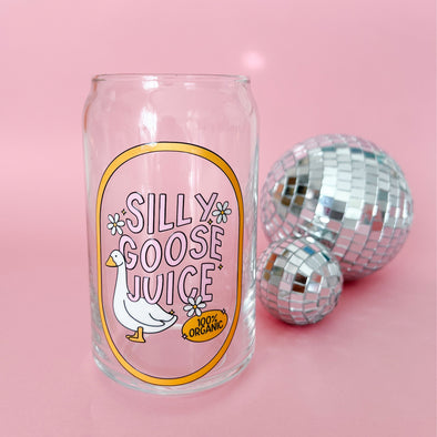 Silly Goose Juice Glass Cup--Painted Lavender