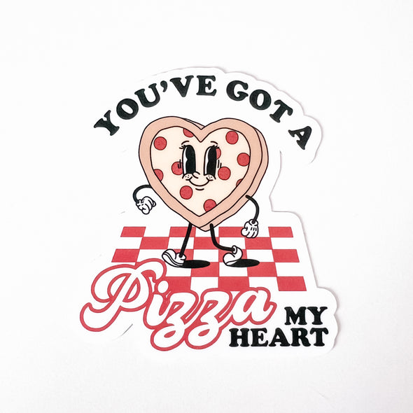 You've Got A Pizza My Heart Sticker-Stickers-Painted Lavender