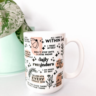 Daily Reminders Positive Affirmations Mug--Painted Lavender