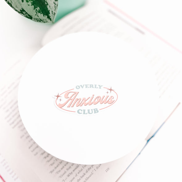 Overly Anxious Club Sticker-Stickers-Painted Lavender