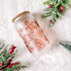 Gingerbread Cookies Glass Can Cup--Painted Lavender