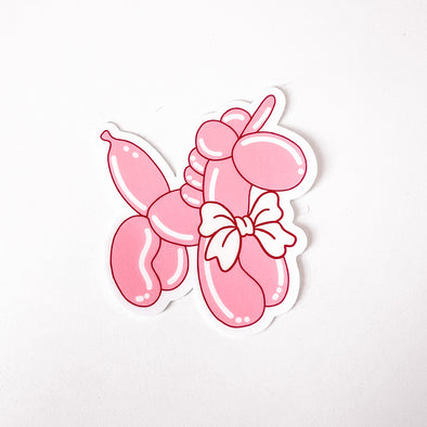 Coquette Balloon Animal Sticker-Stickers-Painted Lavender