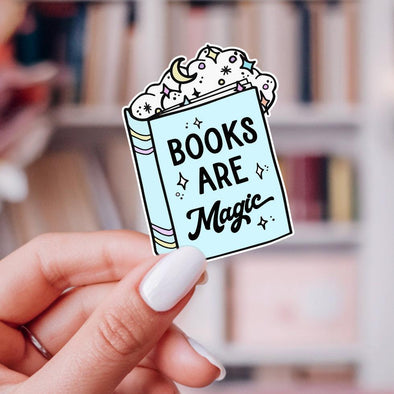 Books Are Magic Sticker-Stickers-Painted Lavender