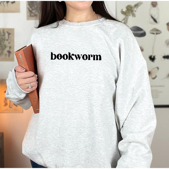 Bookworm Crewneck Sweatshirt-Painted Lavender