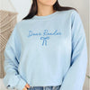 Dear Reader Bow Crewneck--Painted Lavender