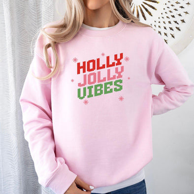 Holly Jolly Vibes Crewneck Sweatshirt--Painted Lavender