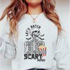 Let's Watch Scary Movies Crewneck--Painted Lavender