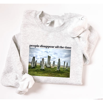 People Disappear All The Time Crewneck Sweatshirt--Painted Lavender