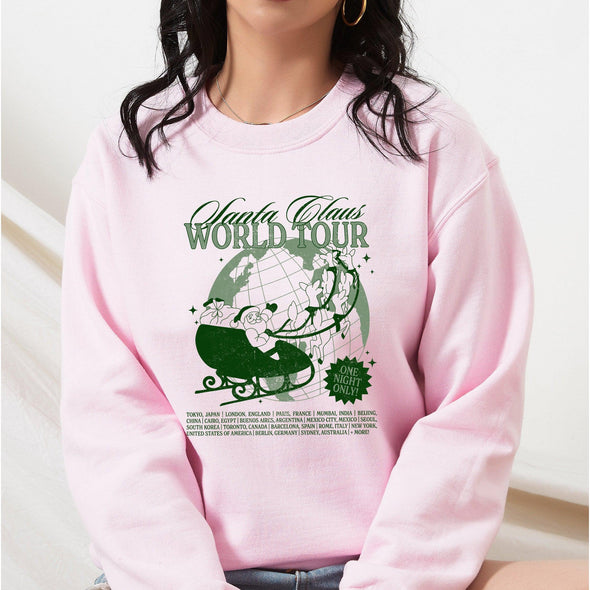 Santa Word Tour Crewneck Sweatshirt--Painted Lavender