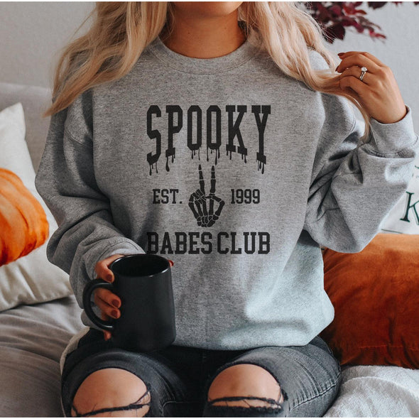 Spooky Babes Club Sweatshirt--Painted Lavender