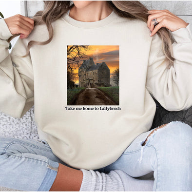 Take Me Home To Lallybroch Sunset Crewneck Sweatshirt--Painted Lavender