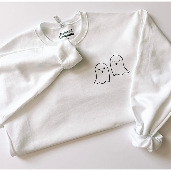 Spooky Season Ghosts Crewneck Sweatshirt--Painted Lavender